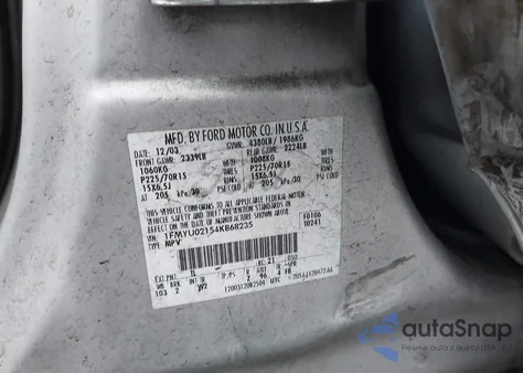 2004 Ford Escape Xls из США, поврежденный, VIN 1FMYU02154KB68235